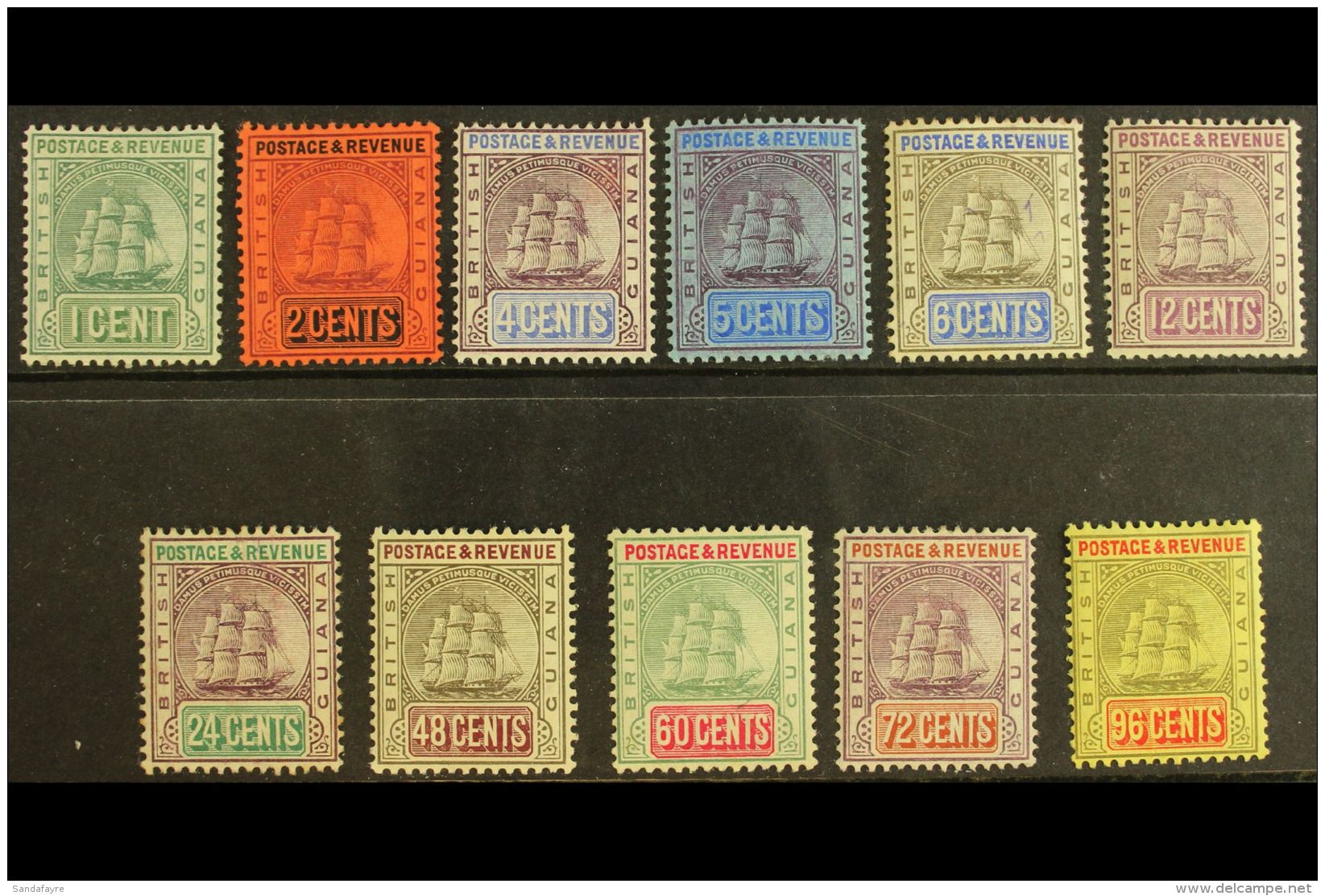 1905-7 Ship Defins, Wmk Mult Crown CA Set, SG 240/50, Good To Fine Mint (11). For More Images, Please Visit... - British Guiana (...-1966)