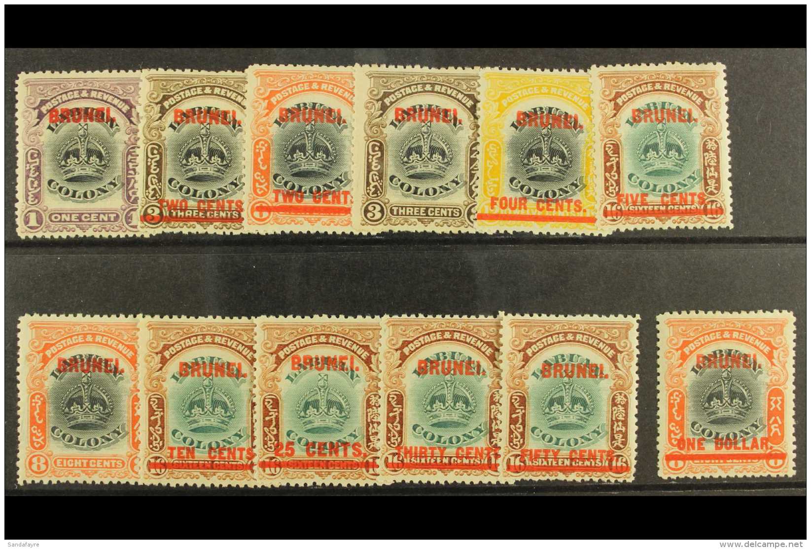 1906 Complete Overprints Set, SG 11/22, Mainly Fine Mint, The 2c On 3c With Couple Of Short Perfs. (12) For More... - Brunei (...-1984)