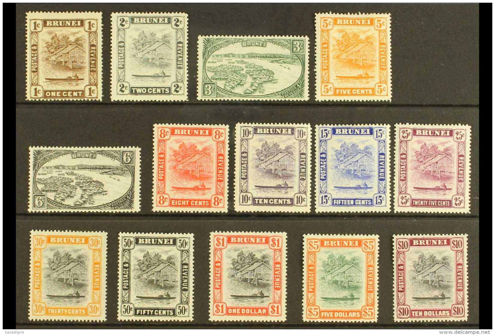 1947-52 New Colour Definitive Set, SG 79/92, Fine Mint (14 Stamps) For More Images, Please Visit... - Brunei (...-1984)