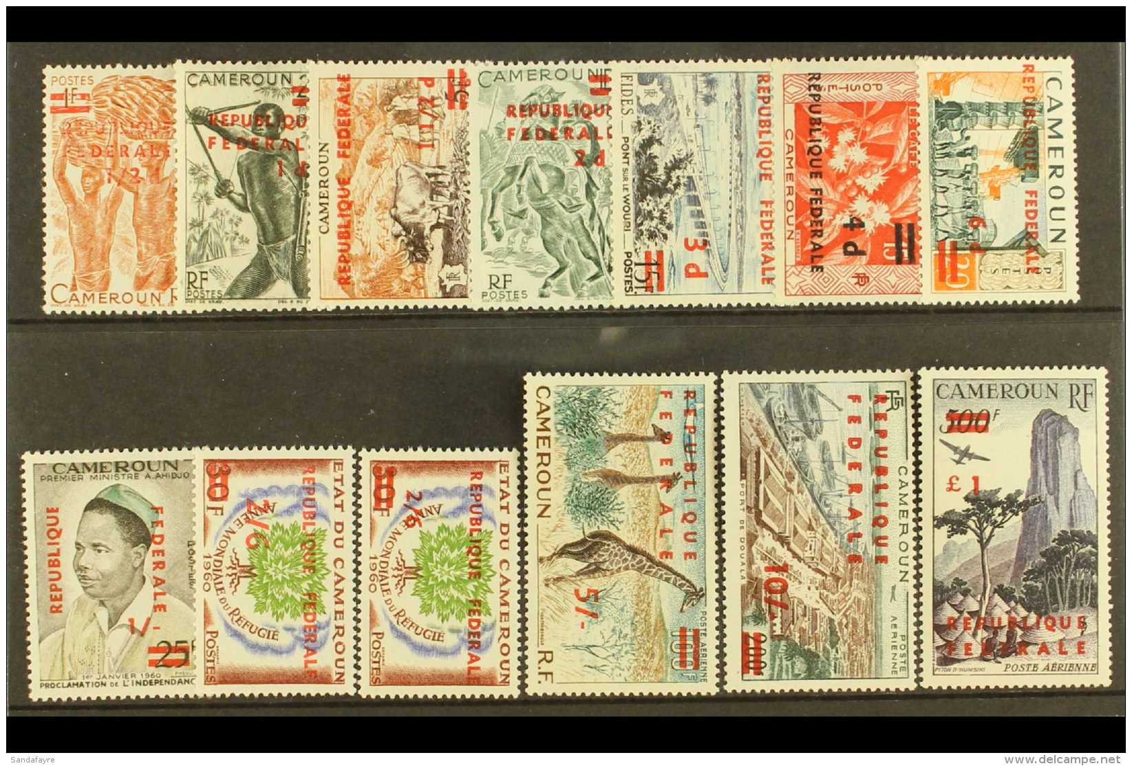 1961 REPUBLIQUE FEDERALE Surcharged Complete Set Plus An Additional Type Of 2s6d On 30f, SG 286/297a, Fine Mint... - Other & Unclassified