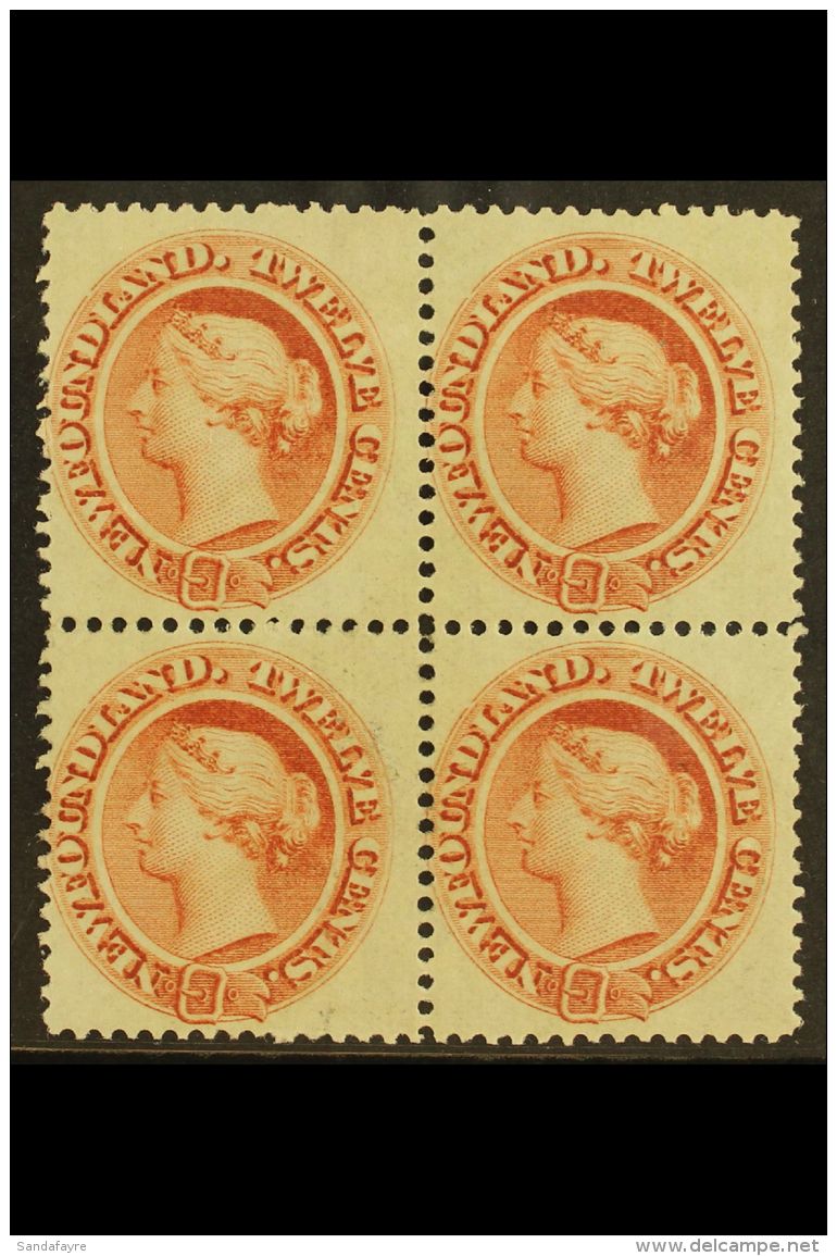 1865 12c Chestnut, SG 33, Fresh Mint Block Of 4, Tiny Perf Fault Lower Left Stamp. For More Images, Please Visit... - Other & Unclassified