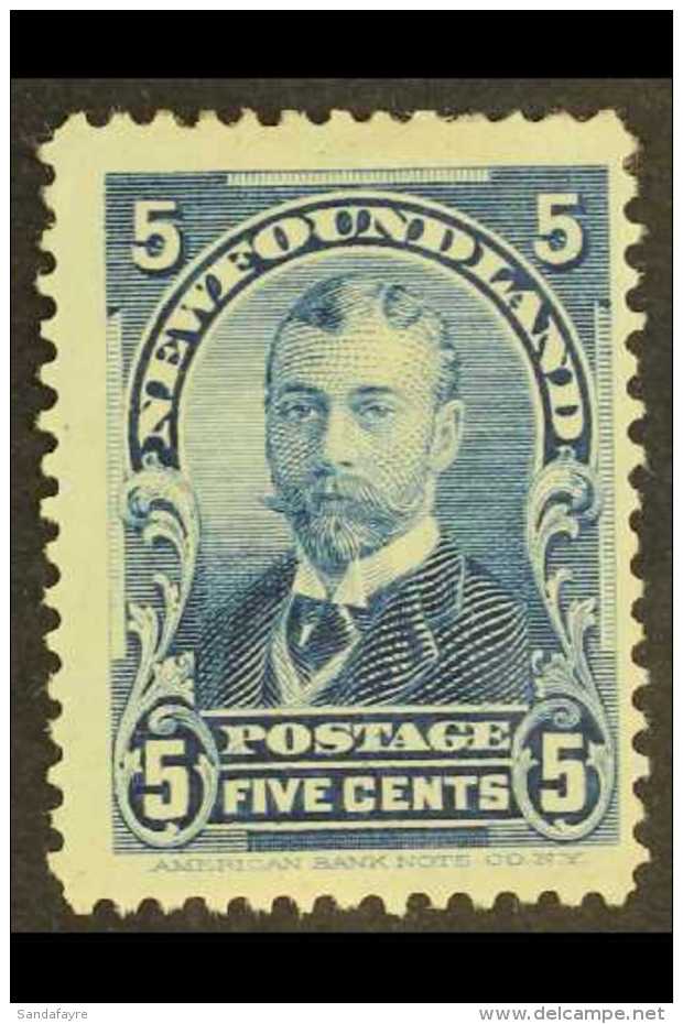 1897-1918 5c Blue MAJOR RE-ENTRY (position 1), Unitrade 85i, Mint, Fresh, Scarce. For More Images, Please Visit... - Other & Unclassified