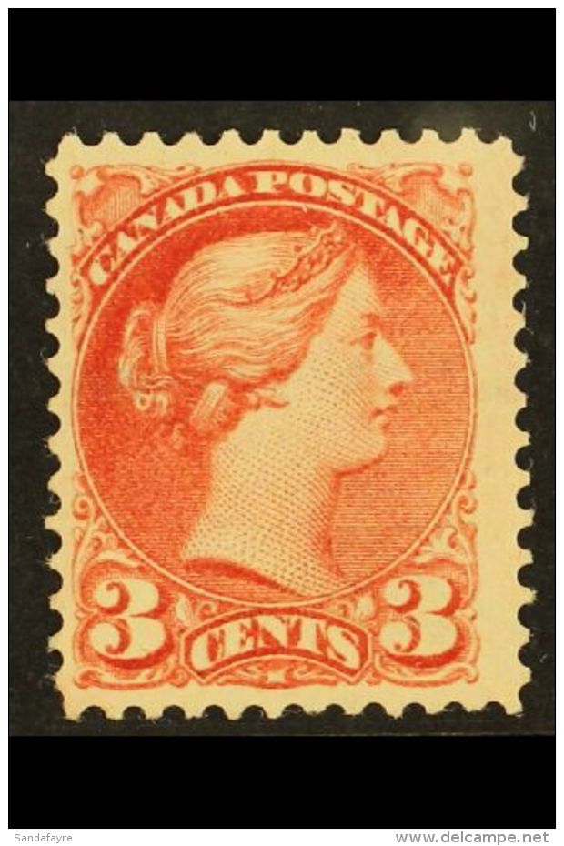 1870 3c Pale Rose Red, Small Head, SG 80, Very Fine And Fresh Mint Og. Lovely Stamp. For More Images, Please Visit... - Other & Unclassified