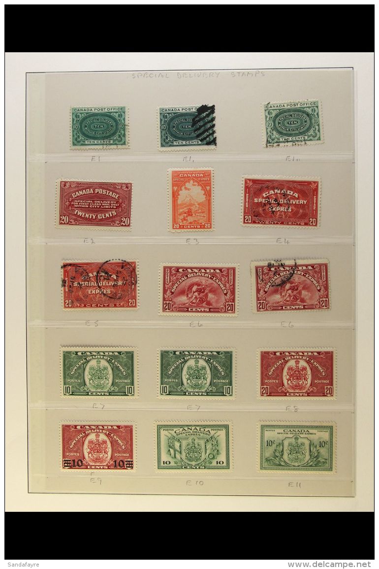 SPECIAL DELIVERY 1898-1946 Mint And Used Collection, Includes 1898-1920 10c Green All Three Used, 1922 20c Mint,... - Other & Unclassified