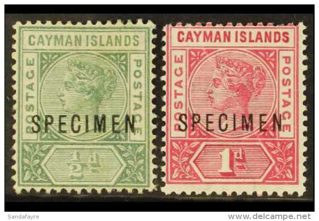 1900 1&frac12;d And 1d Overprinted "Specimen" (1d Creased), SG 1s/2s, Mint. Scarce. (2 Stamps) For More Images,... - Cayman Islands