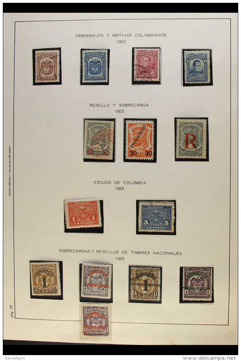 1920-1939 COLLECTION In Hingeless Mounts On Leaves, Mint &amp; Used, Inc 1923-29 Set To 5p &amp; 10p (the Se NHM),... - Colombia