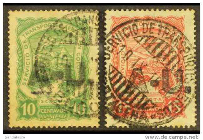 PRIVATE AIRS - SCADTA 1923 Large "A-U." Handstamped (for Argentina And Uruguay) 10c And 15c (SG 44A/45A, Scott... - Colombia