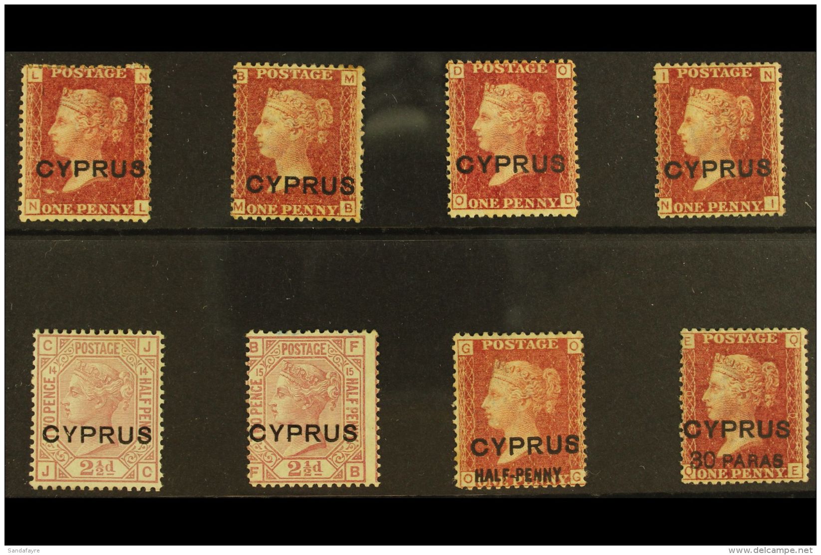 1880-81 GB Overprinted All Different Mint Selection. With 1d (SG 2) Plates 205, 215, 216 &amp; 217; 2&frac12;d (SG... - Other & Unclassified