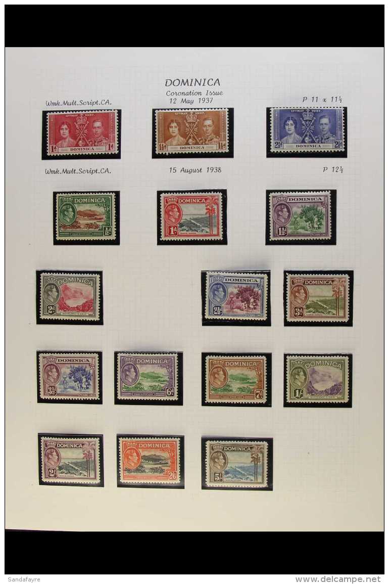 1937-51 KGVI FINE MINT COLLECTION 1938-47 Defins To 5s (missing 10s SG 108a), Otherwise Complete For Basic Issues... - Dominica (...-1978)