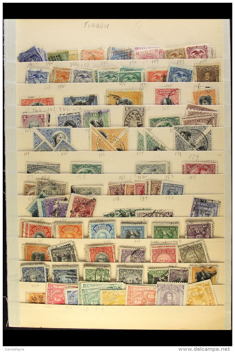 1865-1950 ACCUMULATION With Duplication Presented On Stock Pages, Some Mint But Mostly Used Stamps. Unchecked In... - Ecuador