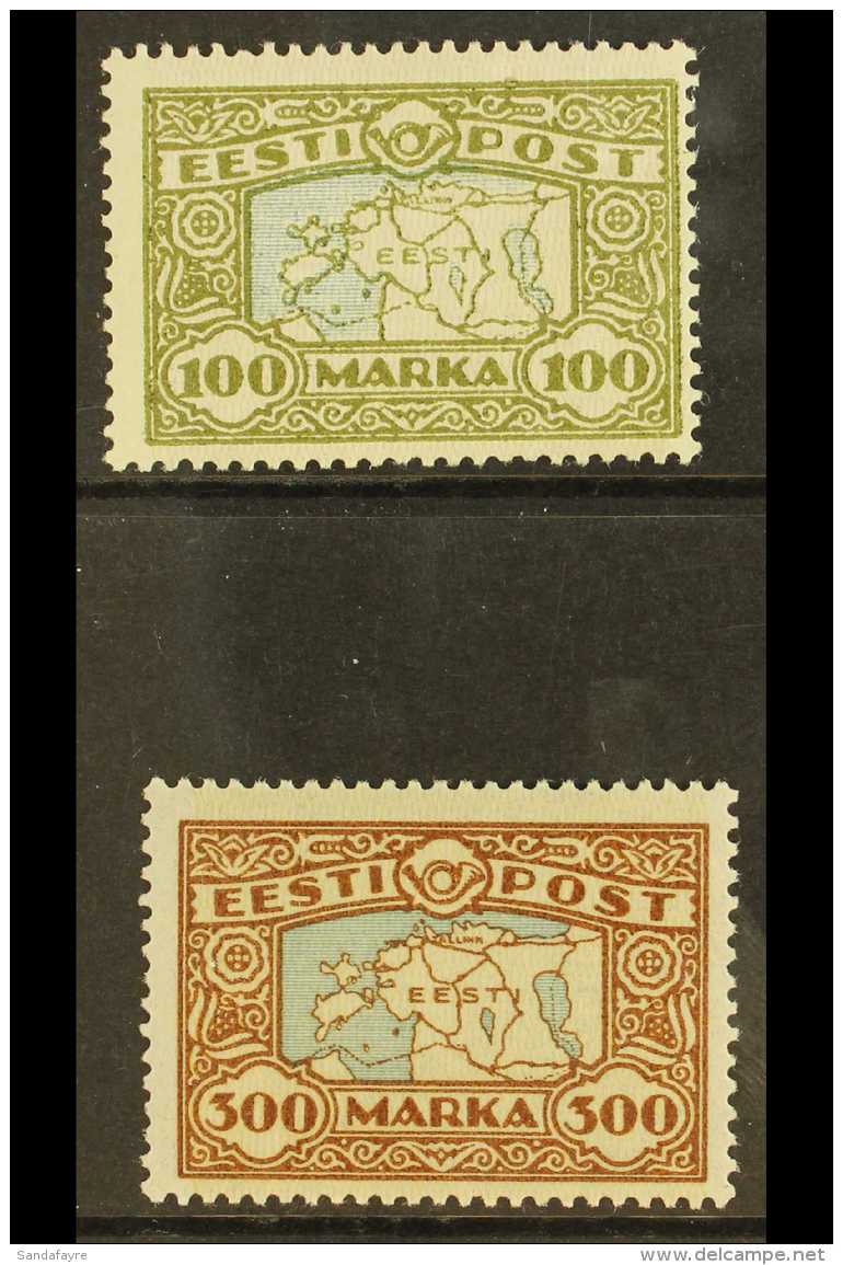 1923-24 Map Of Estonia Set, Mi 40 &amp; 54, SG 43/43a, Very Fine Mint (2 Stamps) For More Images, Please Visit... - Estonia