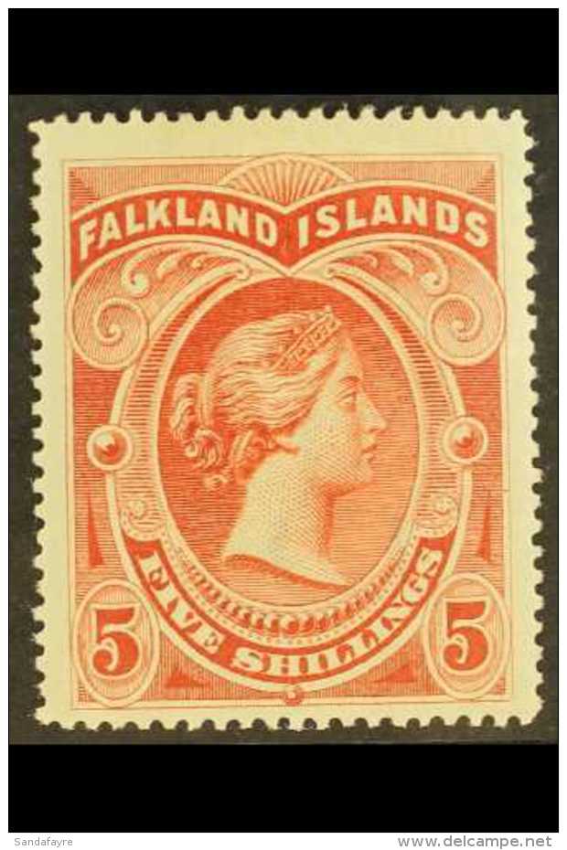 1898 5s Red, SG 42, Fine Mint, Lovely Fresh Colour. For More Images, Please Visit... - Falkland Islands