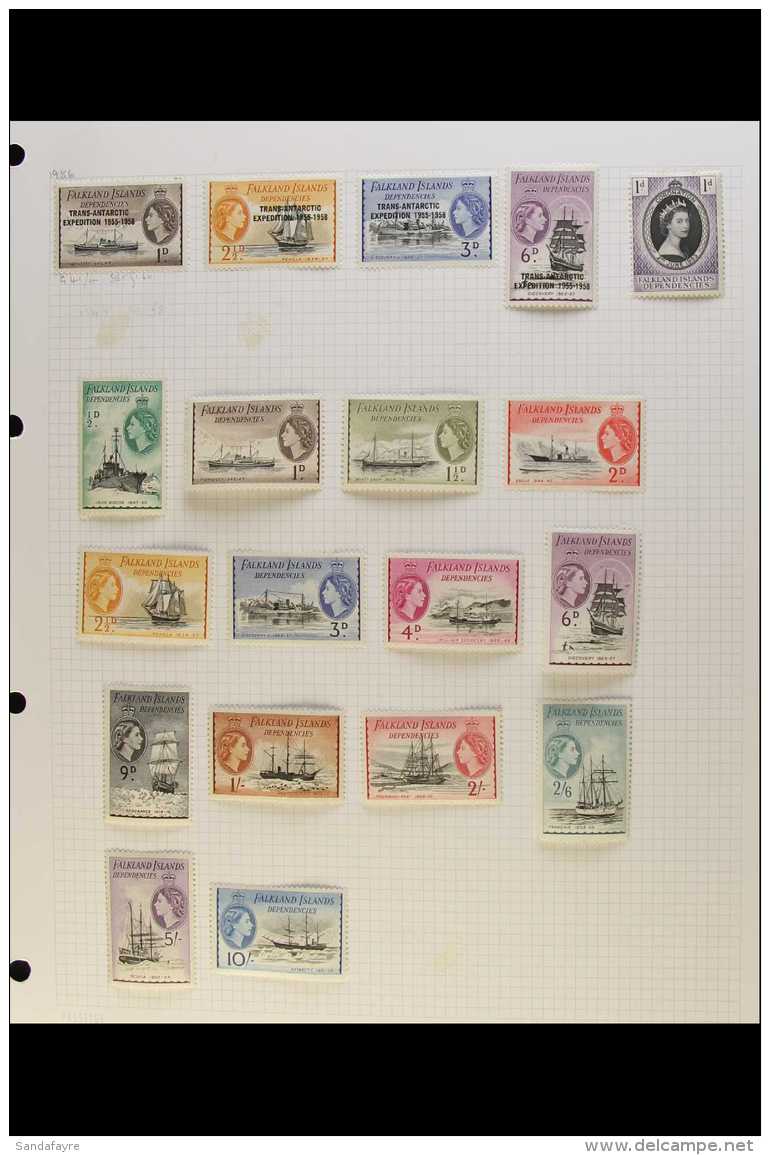 1953-1985 VERY FINE MINT COLLECTION On Leaves, ALL DIFFERENT, Inc 1954-62 Set To 10s, South Georgia 1963-69 Set,... - Falkland Islands