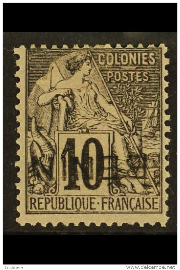 BENIN 1892 10c Black On Lilac, Variety "overprint Inverted", Yv 5a, Very Fine Mint. Signed. For More Images,... - Other & Unclassified