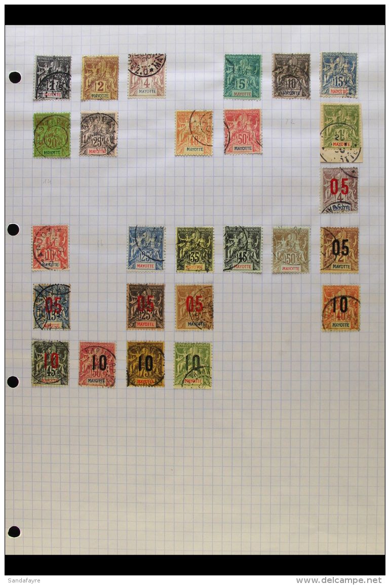 COMORO ISLANDS  All Different FINE USED Collection On Pages. With ANJOUAN Including 1892-99 50c &amp; 75c, 1912... - Other & Unclassified