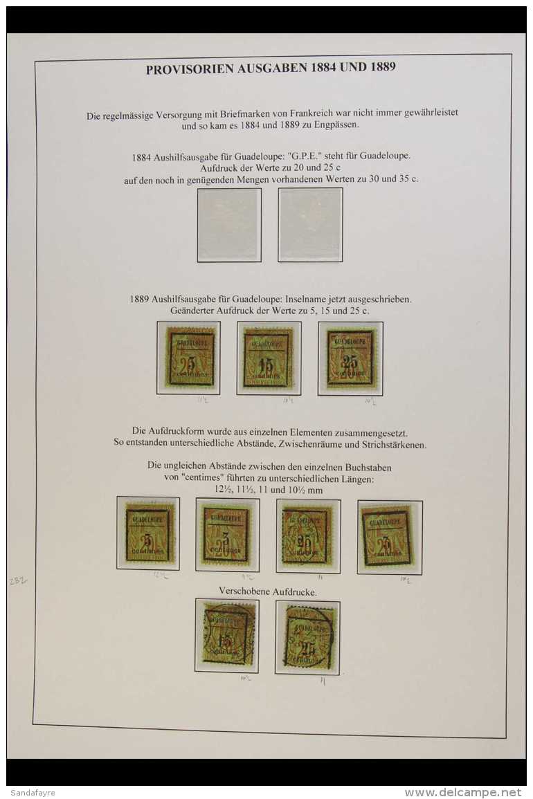 GUADELOUPE 1879-1892 19TH CENTURY COLLECTION. A Mint &amp; Used Collection With Varieties That  Includes 1889... - Other & Unclassified