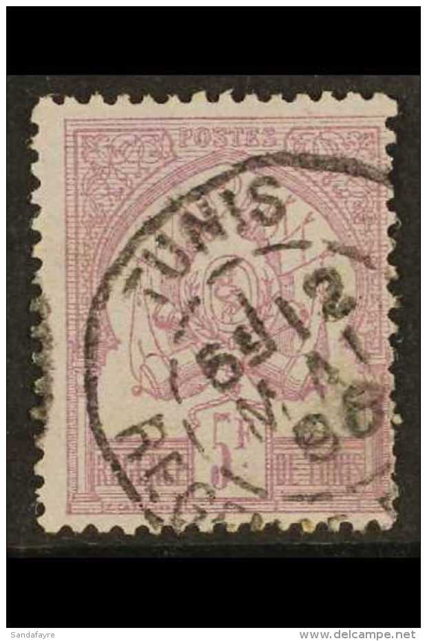 TUNISIA 1888-93 5F Lilac &amp; Pale Lilac, Yv 8, Fine Cds Used For More Images, Please Visit... - Other & Unclassified