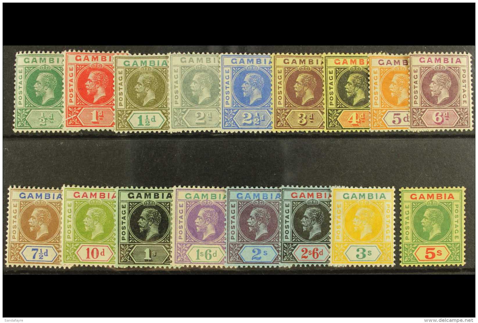 1912 Geo V Set To 5s Complete, Wmk MCA, SG 86/102, Very Fine And Fresh Mint. (17 Stamps) For More Images, Please... - Gambia (...-1964)