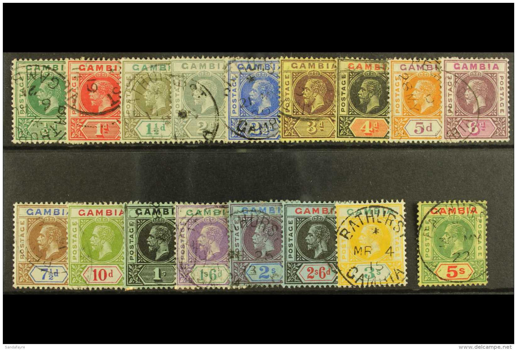1912 Geo V Set To 5s Complete, Wmk MCA, SG 86/102, Very Fine And Fresh Used. (17 Stamps) For More Images, Please... - Gambia (...-1964)