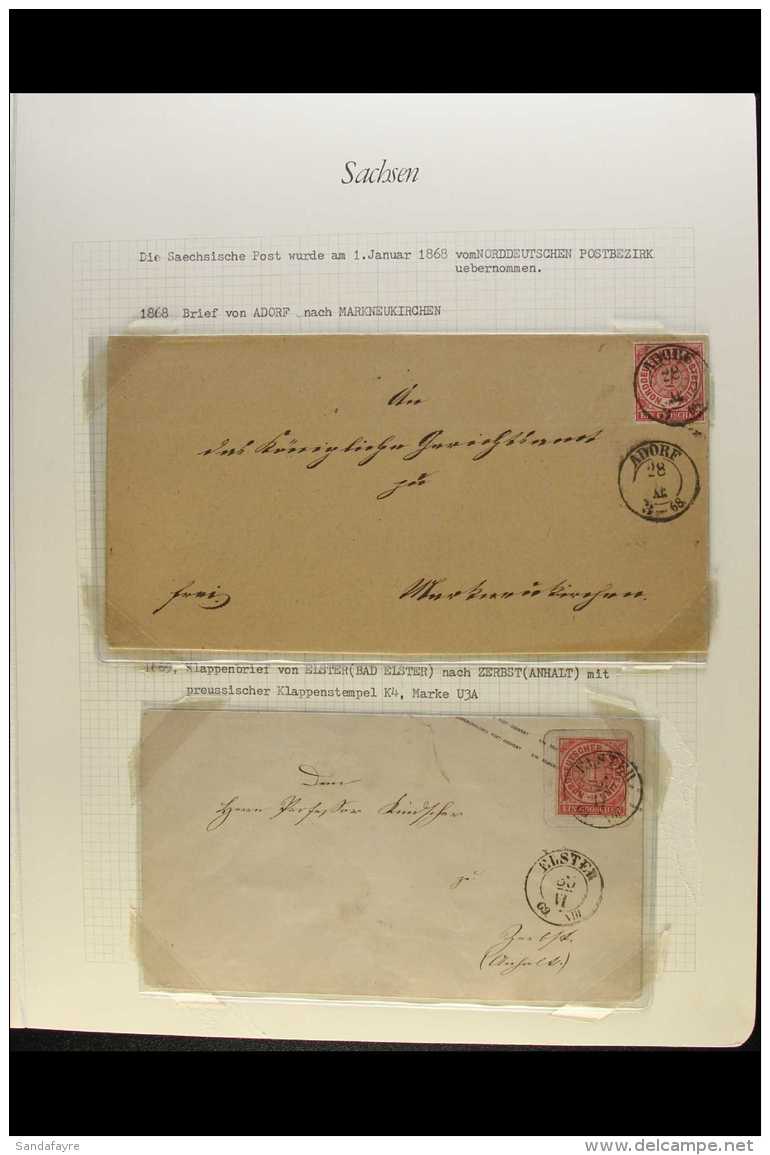 COVERS AND CARDS - SAXONY 1868-1942 Collection. Includes 1868-69 Items (3) Bearing North German Confederation... - Other & Unclassified