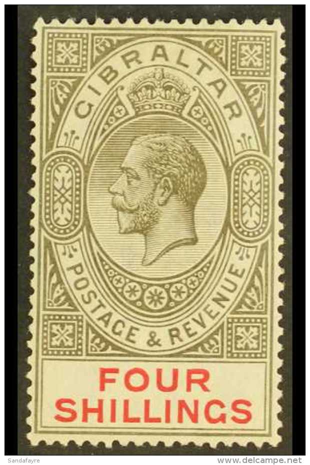 1921-27 (wmk Mult Script CA) 4s Black And Carmine, SG 100, Very Fine Mint. For More Images, Please Visit... - Gibraltar