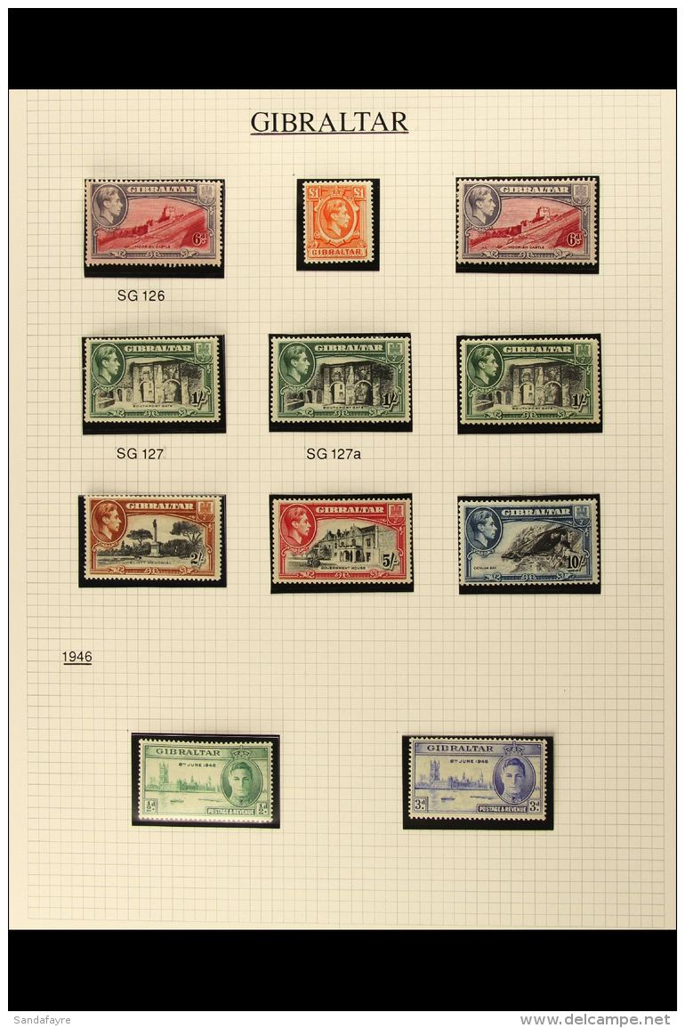 1937-52 FINE MINT COLLECTION Neatly Presented In Mounts On Album Pages. An Attractive, ALL DIFFERENT KGVI... - Gibraltar