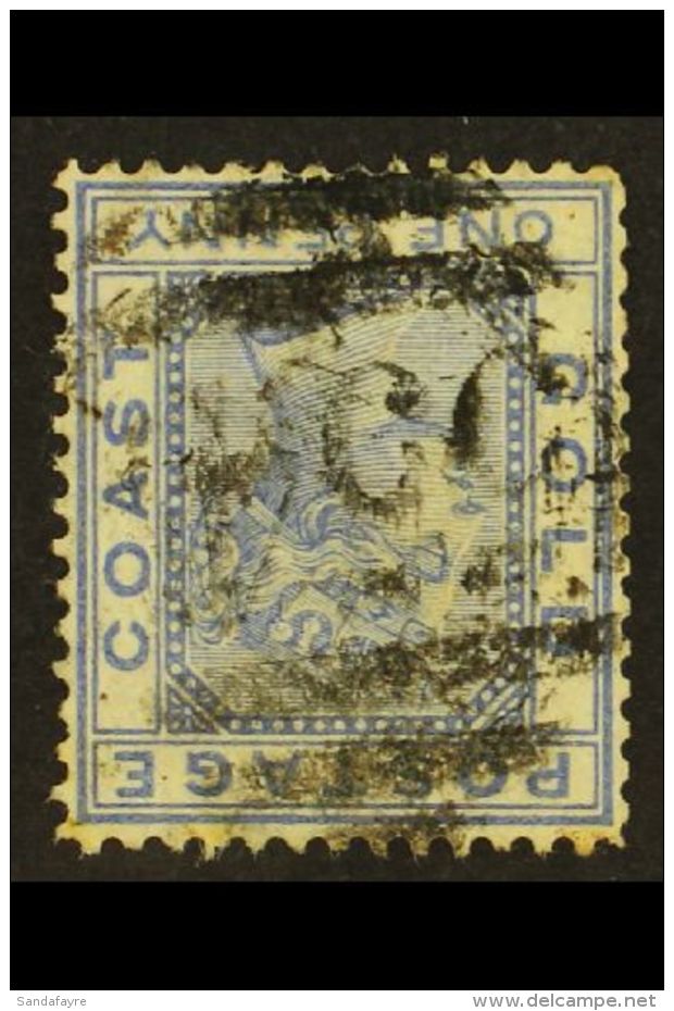 1876-84 1d Blue WATERMARK INVERTED Variety, SG 5w, Used. For More Images, Please Visit... - Gold Coast (...-1957)