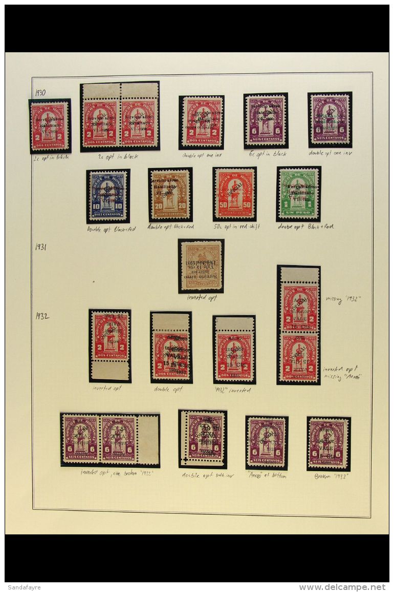 AIR POST OFFICIALS VARIETIES &amp; ERRORS 1930-1933 Specialized Mostly Mint (a Few Used Also Seen) Collection Of... - Honduras