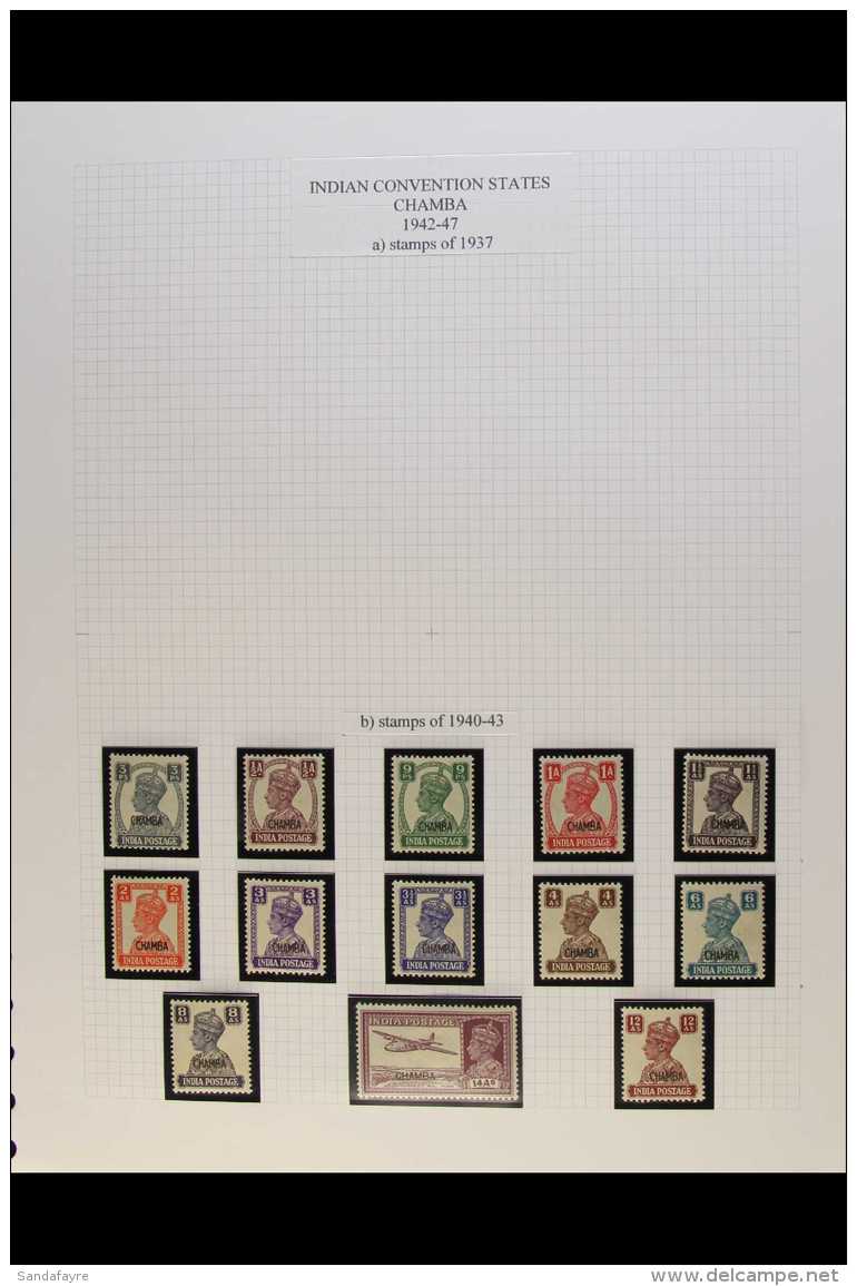 1937-48 KGVI FINE MINT COLLECTION Useful Lot With Ranges Or Better Stamps From Most States, We See Chamba 1938 8a... - Altri & Non Classificati