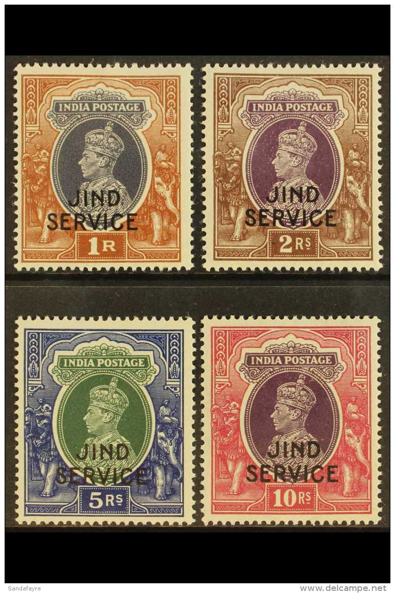JIND OFFICIAL 1942 1r, 2r, 5r, And 10r Postage Issues Set Overprinted With "JIND SERVICE", SG O83/O86, Fine Mint.... - Other & Unclassified