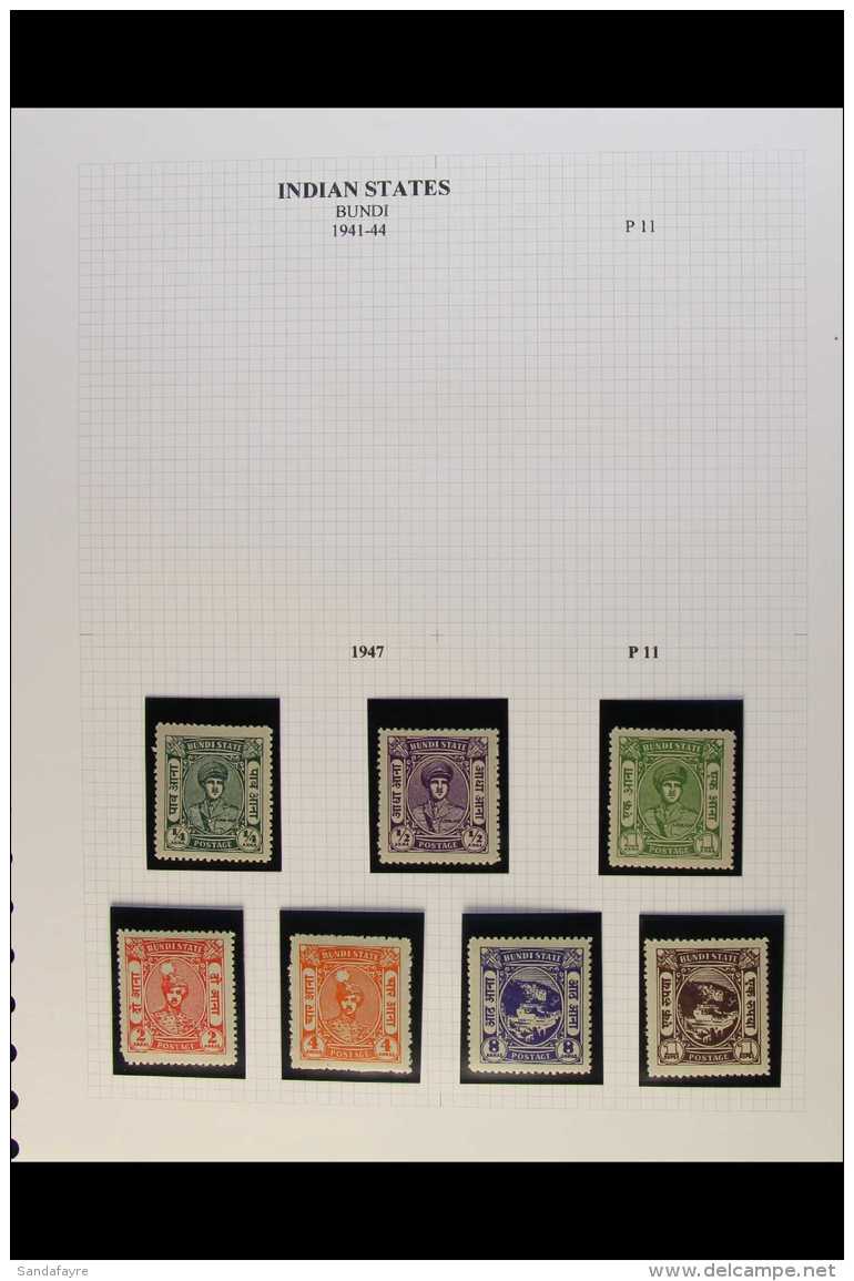 1937-49 KGVI FINE MINT COLLECTION Small Group Of Issues, Note Bundi 1947 Set, Indore 1940-6 &frac14;a To 4a... - Other & Unclassified