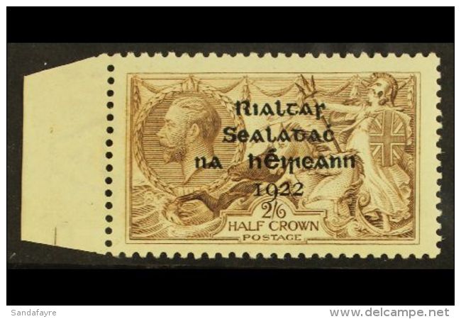 1922 2s6d Sepia-brown Seahorse With Thom Overprint, SG 44, Fine Never Hinged Mint Marginal Example, Nice... - Other & Unclassified