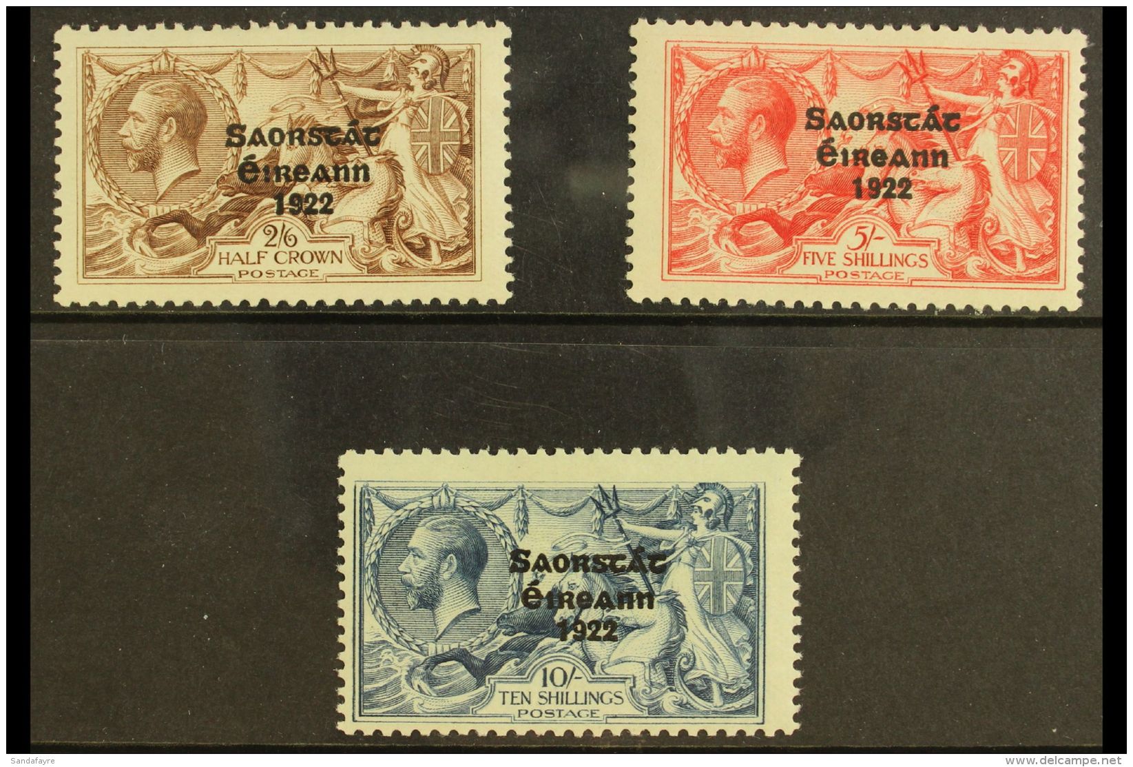 1925-28 Seahorses Complete Set With Three Line Overprint (narrow Date), SG 83/85, Very Fine Mint, Lightly Hinged.... - Other & Unclassified