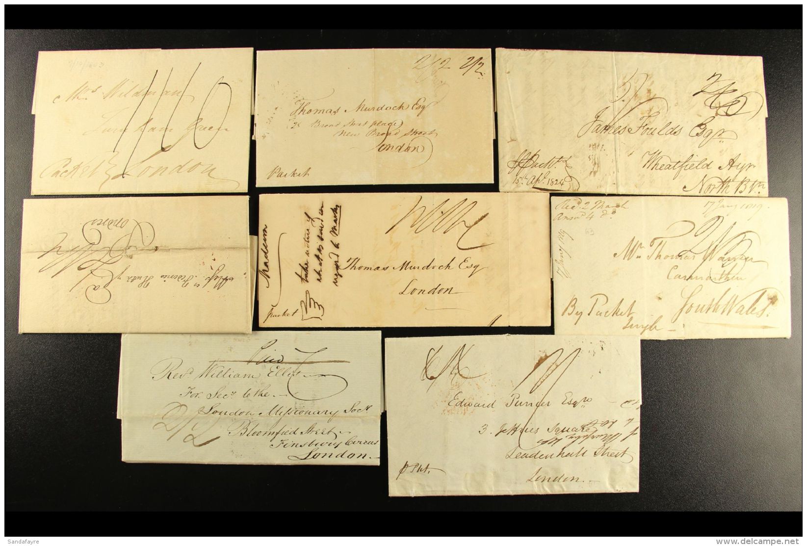 1803-1839 ENTIRE LETTERS. An Interesting Group Of Entire Letters Addressed To Great Britain, Showing Various... - Jamaica (...-1961)