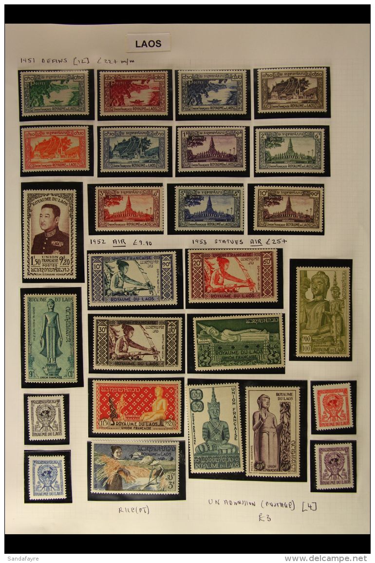 1951-2005 FINE MINT COLLECTION On Album Pages, With Much Being Never Hinged - Includes 1951 Complete Definitive... - Laos