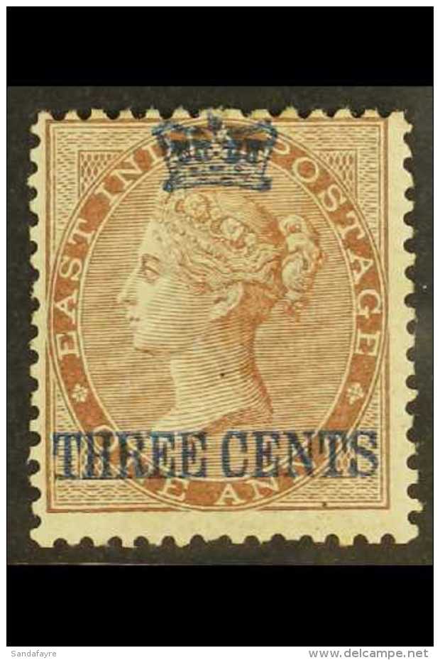 1867 3c On 2c In Blue, SG 3, Very Fresh Mint. For More Images, Please Visit... - Straits Settlements