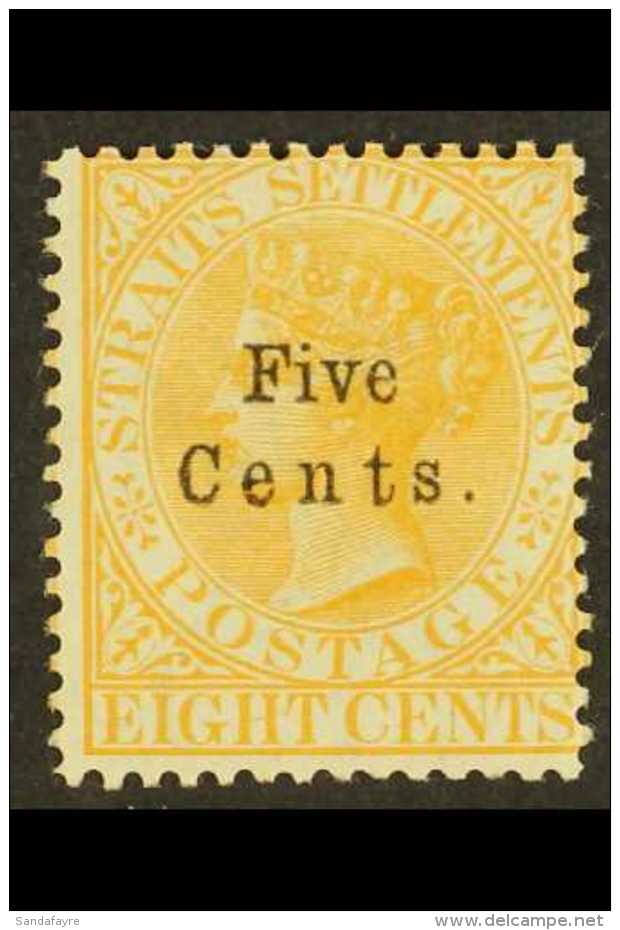 1879 5c On 8c Orange, SG 20, Fresh Mint. Signed. For More Images, Please Visit... - Straits Settlements