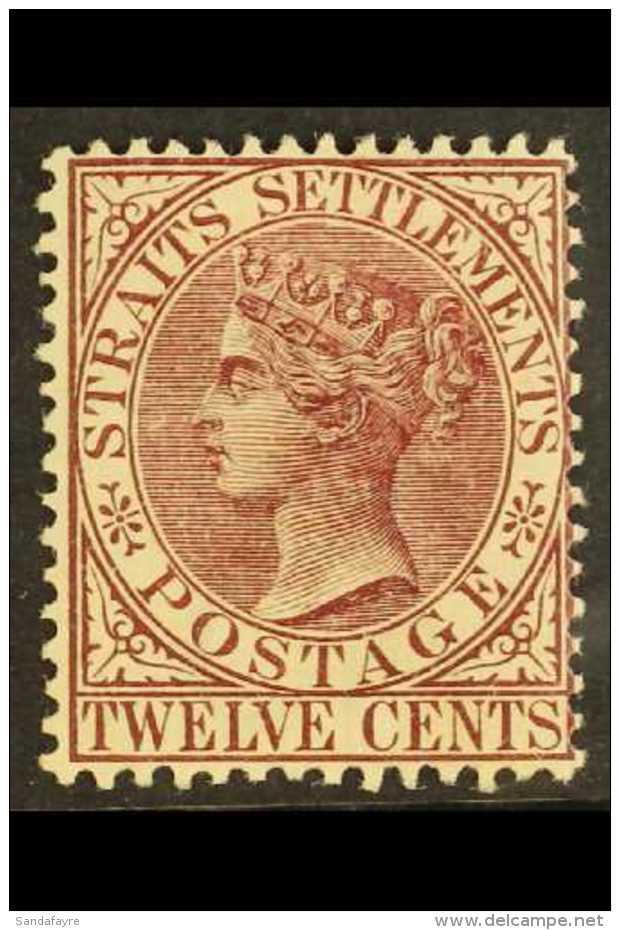 1883 12c Brown Purple, Wmk CA, SG 67, Fine And Fresh Mint. For More Images, Please Visit... - Straits Settlements