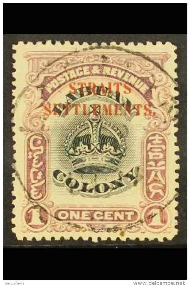 1906 1c Black And Purple Of Labuan, Overprinted, SG 141, Superb Used. For More Images, Please Visit... - Straits Settlements