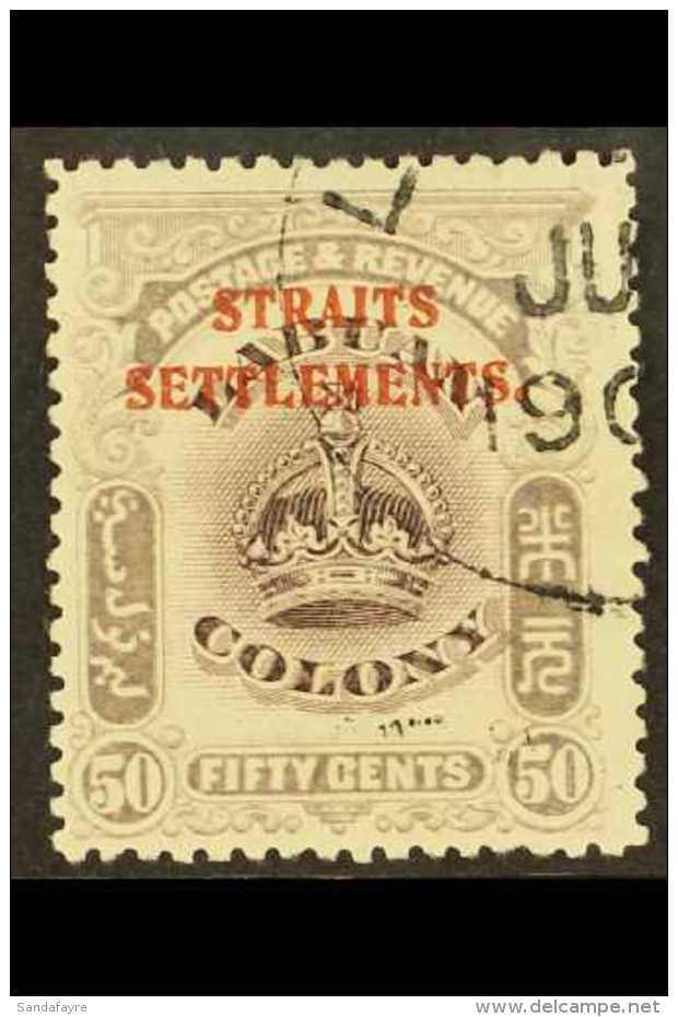 1906 50c Dull  Purple And Lilac Of Labuan, Overprinted, SG 150, Very Fine Used. For More Images, Please Visit... - Straits Settlements