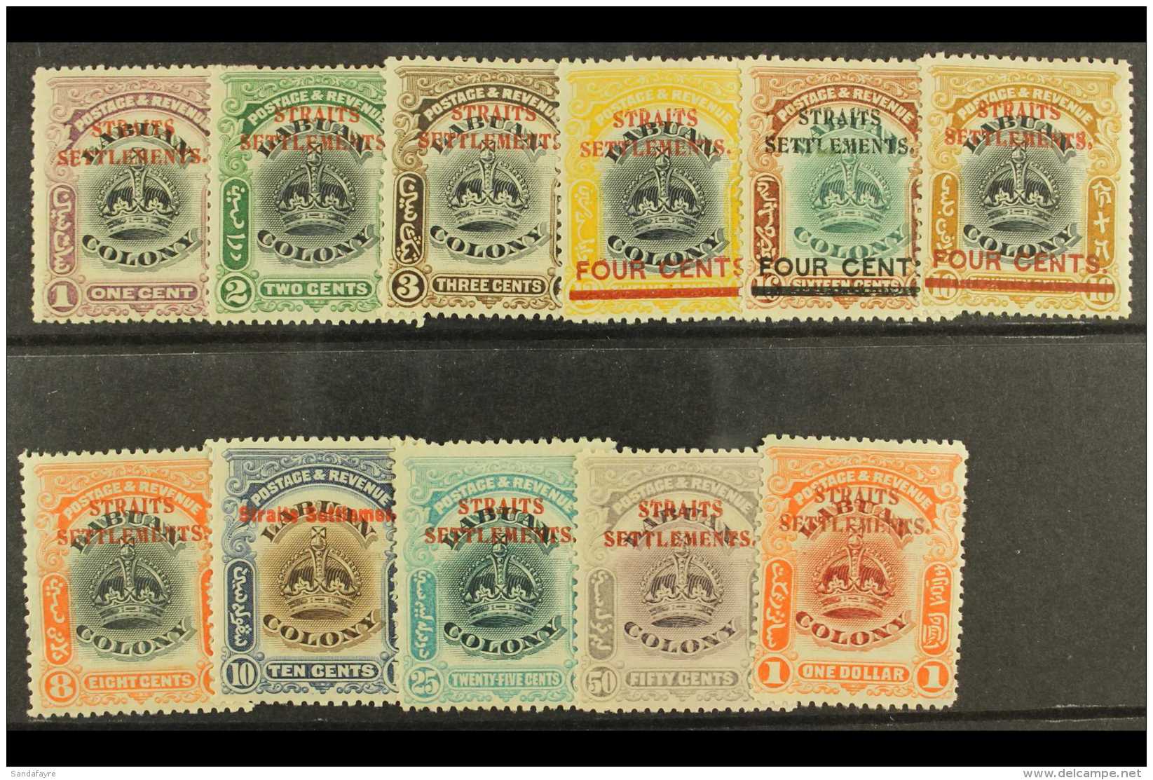 1906-07 Overprints On Labuan Set, SG 141/151, Fresh Mint, The $1 With Small Gum Thin. (11) For More Images, Please... - Straits Settlements