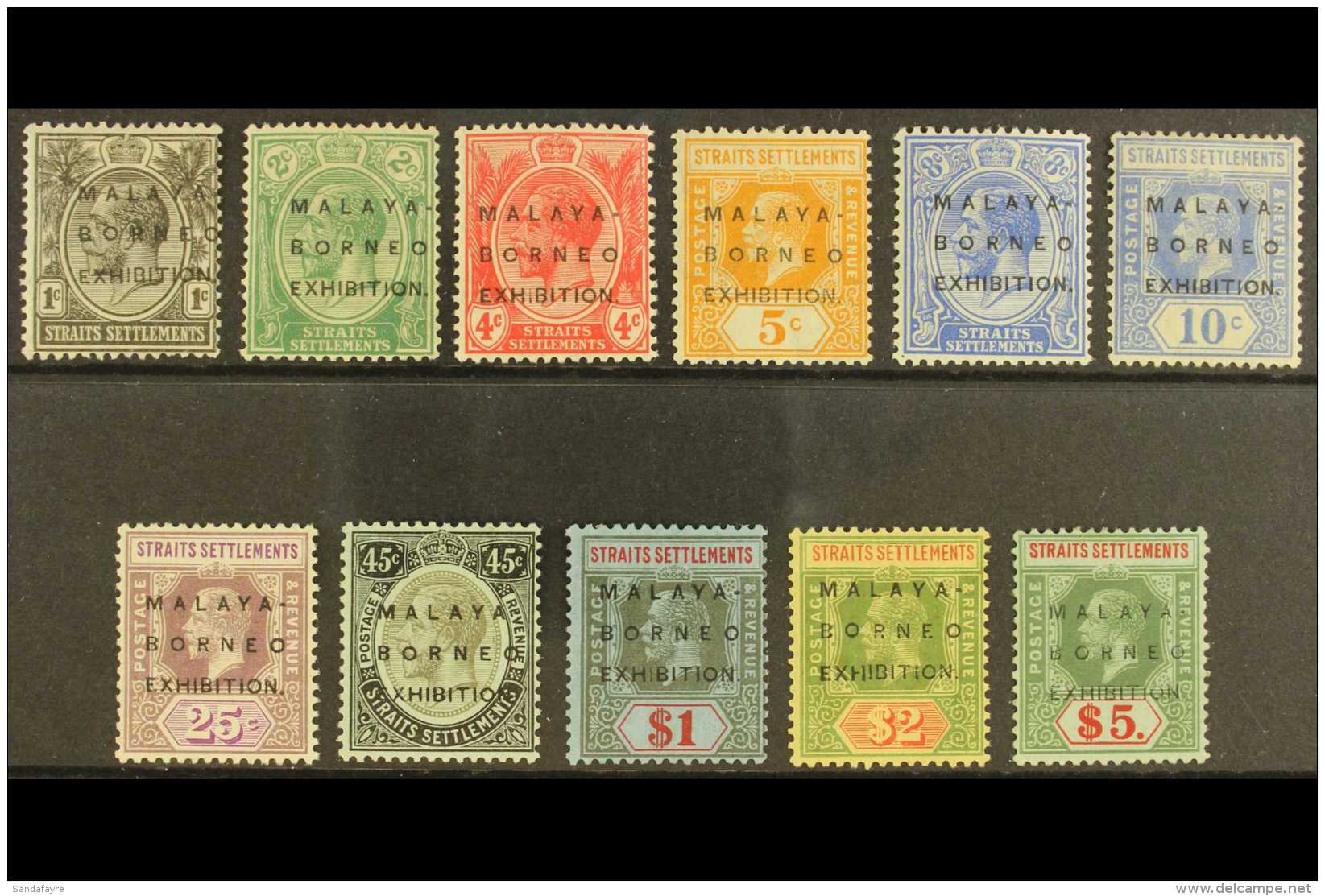 1922 Malaya-Borneo Exhibition Set, SG 242/55, Very Fine And Fresh Mint. (11 Stamps) For More Images, Please Visit... - Straits Settlements