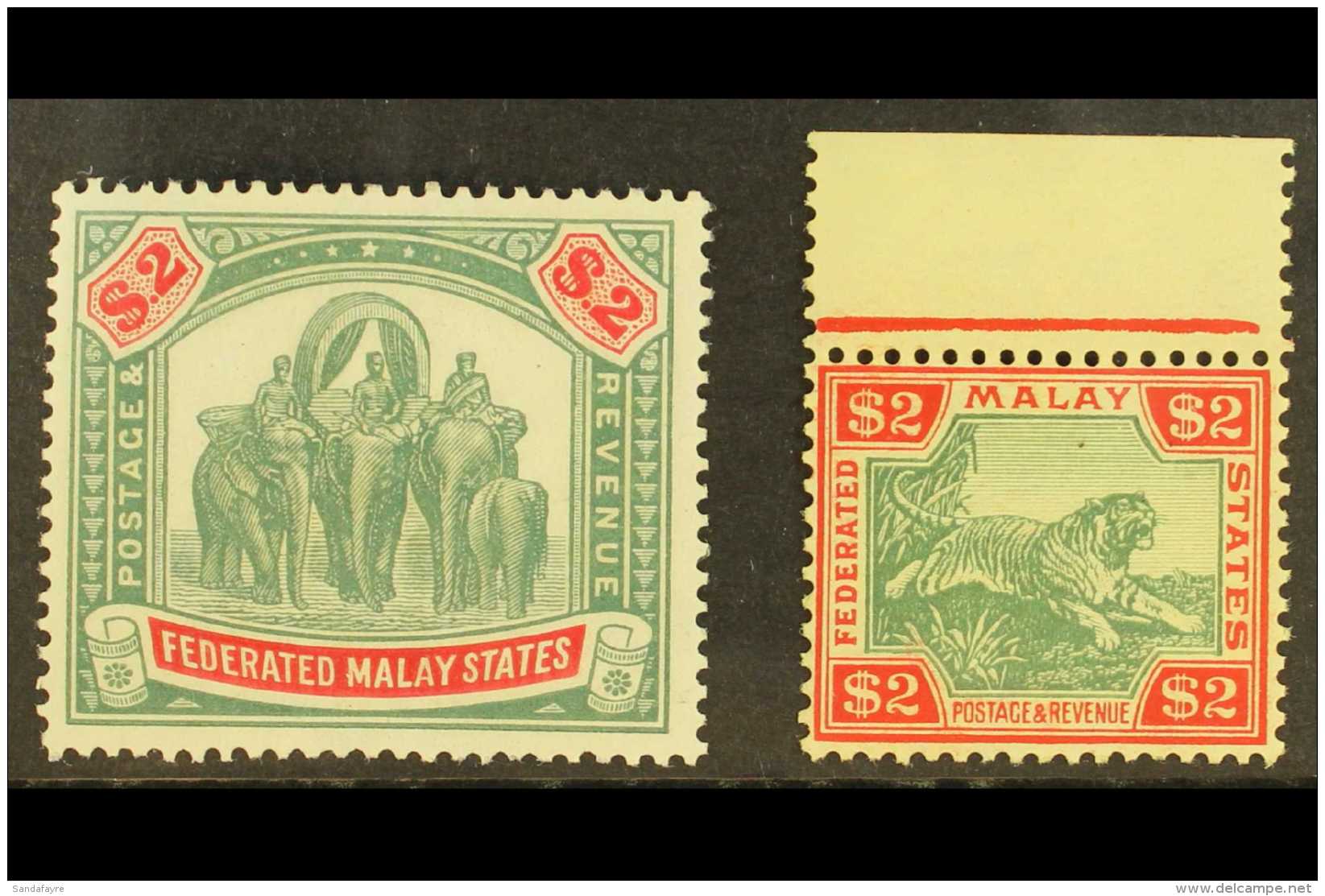 FMS 1922-34 Both $2, SG 78/79, Very Fine Mint, The Tiger Never Hinged. (2) For More Images, Please Visit... - Other & Unclassified