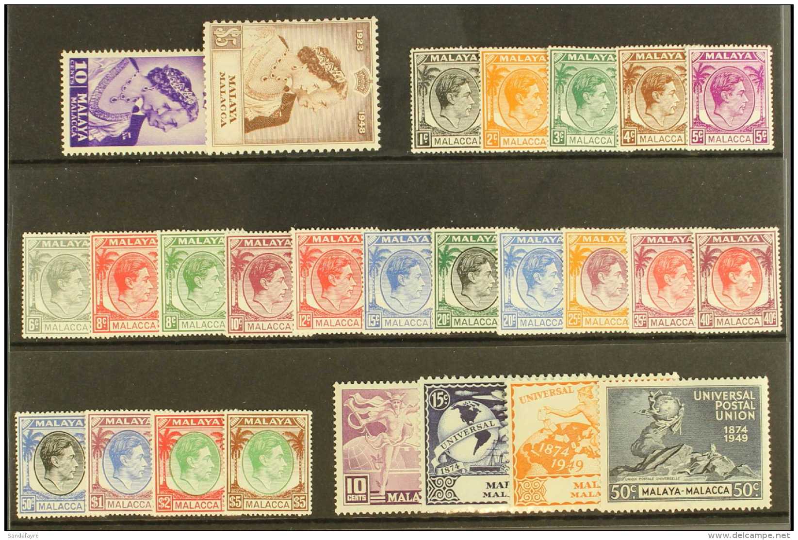 MALACCA 1948-52 KGVI COMPLETE MINT Collection On A Stock Card, SG 1/21, Fine Mint (26 Stamps) For More Images,... - Other & Unclassified