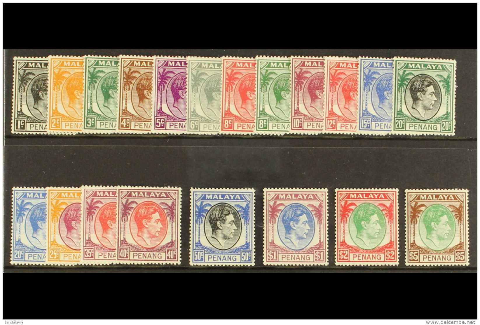 PENANG 1949-52 KGVI Complete Set, SG 3/22, Very Fine Mint. (20 Stamps) For More Images, Please Visit... - Other & Unclassified