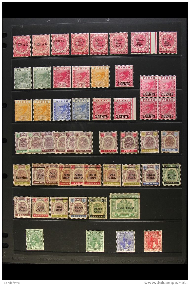 PERAK 1884-1981 MINT COLLECTION / ACCUMULATION Presented On Stock Pages. Includes 1884-91 Opt'd Ranges, 1892-95... - Other & Unclassified