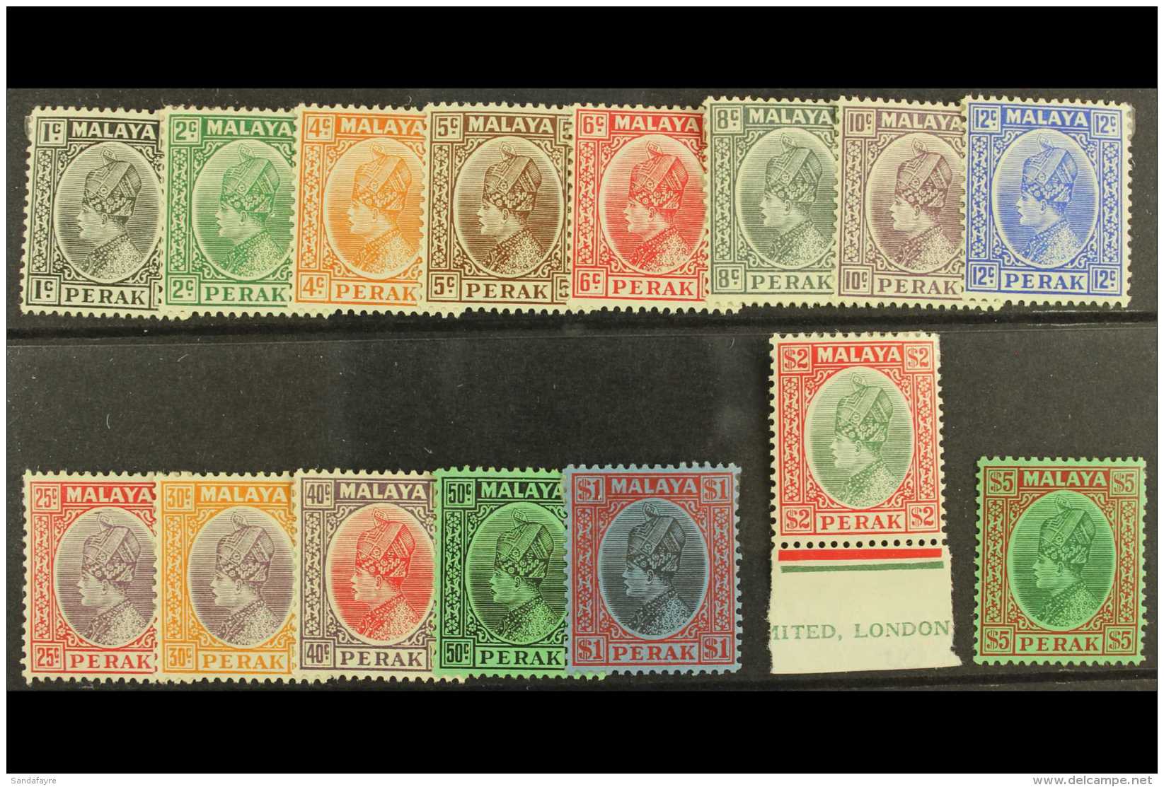 PERAK 1935-37 Complete Set, SG 88/102, Fine Mint. (15) For More Images, Please Visit... - Other & Unclassified