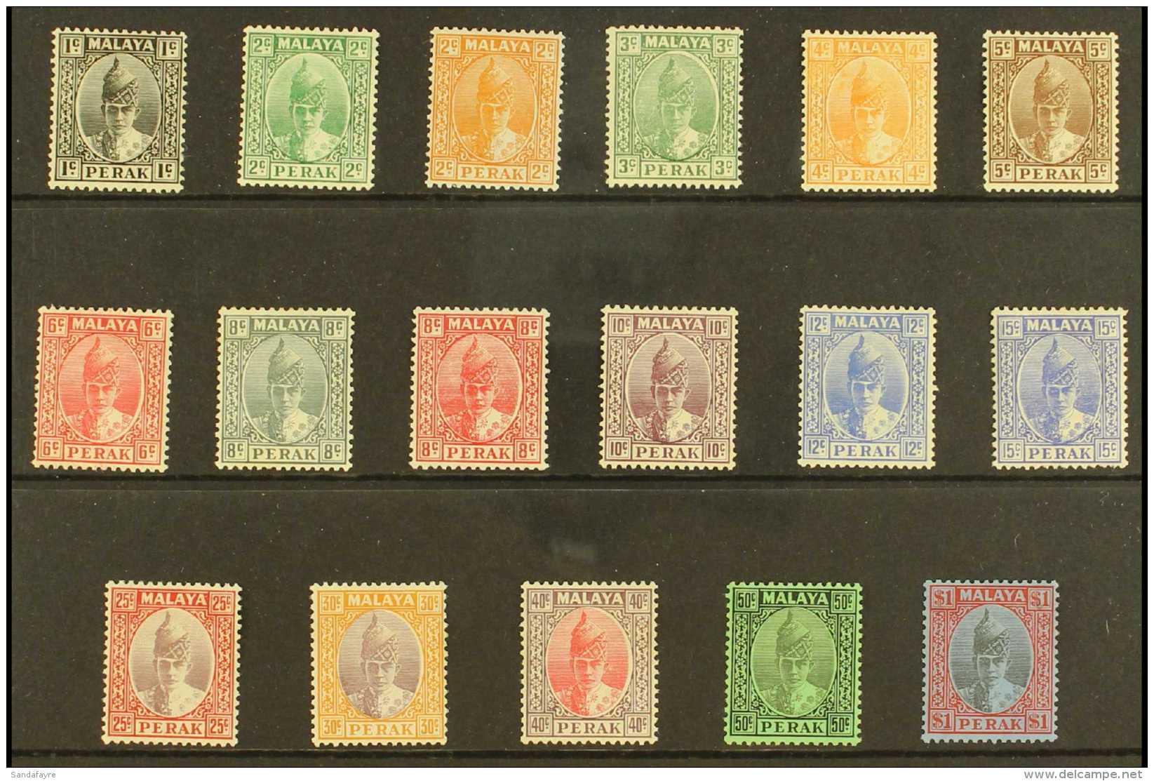 PERAK 1938-41 Definitives Set To $1, SG 103/19, Very Fine Mint. Fresh And Attractive! (17 Stamps) For More Images,... - Other & Unclassified