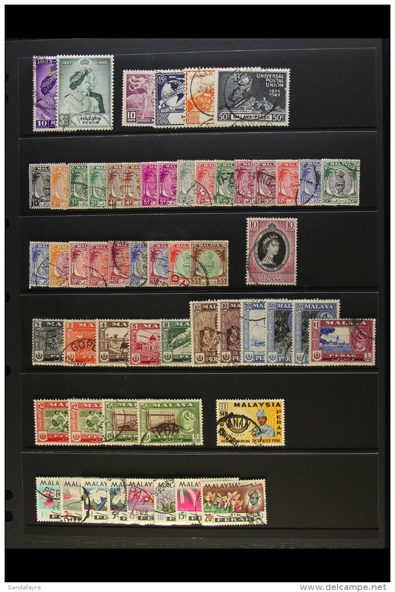 PERAK 1948 - 1970 Complete Used Collection Including 1948 Wedding, 1950 Sultan Yussaf Set, 1957 Sultan Set With... - Other & Unclassified