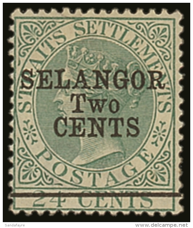 SELANGOR 1891 2c On 24c Green Surch. Type 37, SG 46, Fine Mint. For More Images, Please Visit... - Other & Unclassified